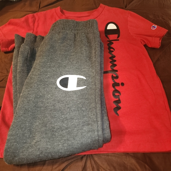 BOYS CHAMPION SHIRT/SWEATPANTS SET - Picture 1 of 5